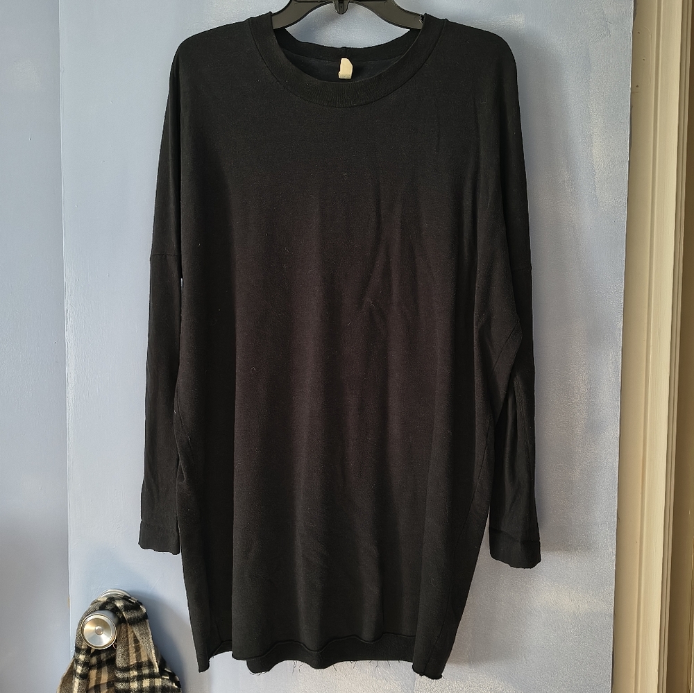 Hoi Bo Black Cotton Mini Dress / Long Tunic M